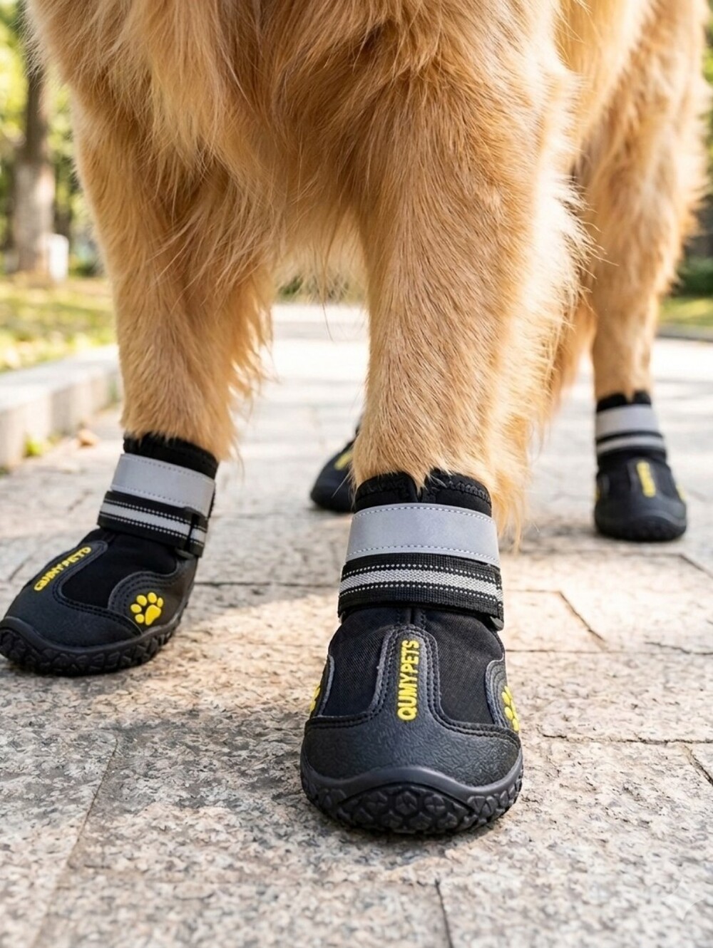 Qumy Pets Brand New Black Reflective Performance Dog Shoes- Multiple Sizes